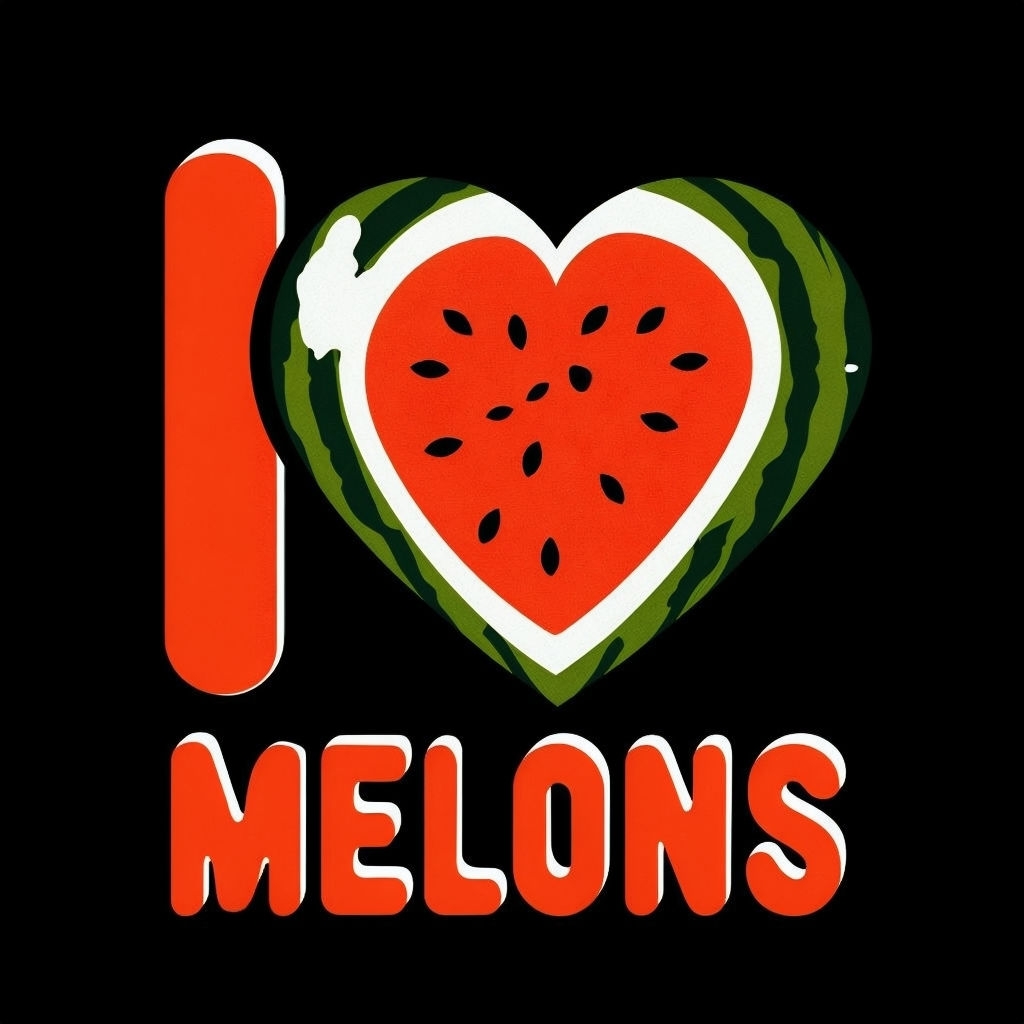 Playful Watermelon Heart and Melons Text T-Shirt