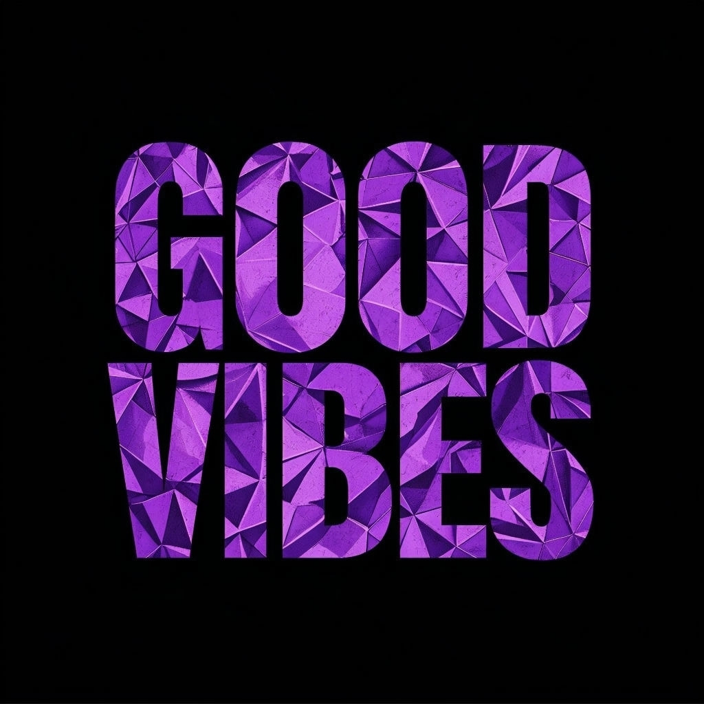 Good Vibes Abstract Geometric Text Design T-shirt