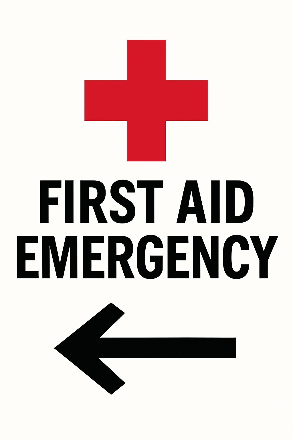Minimalist First Aid Emergency Directional Sign Design Event Sign