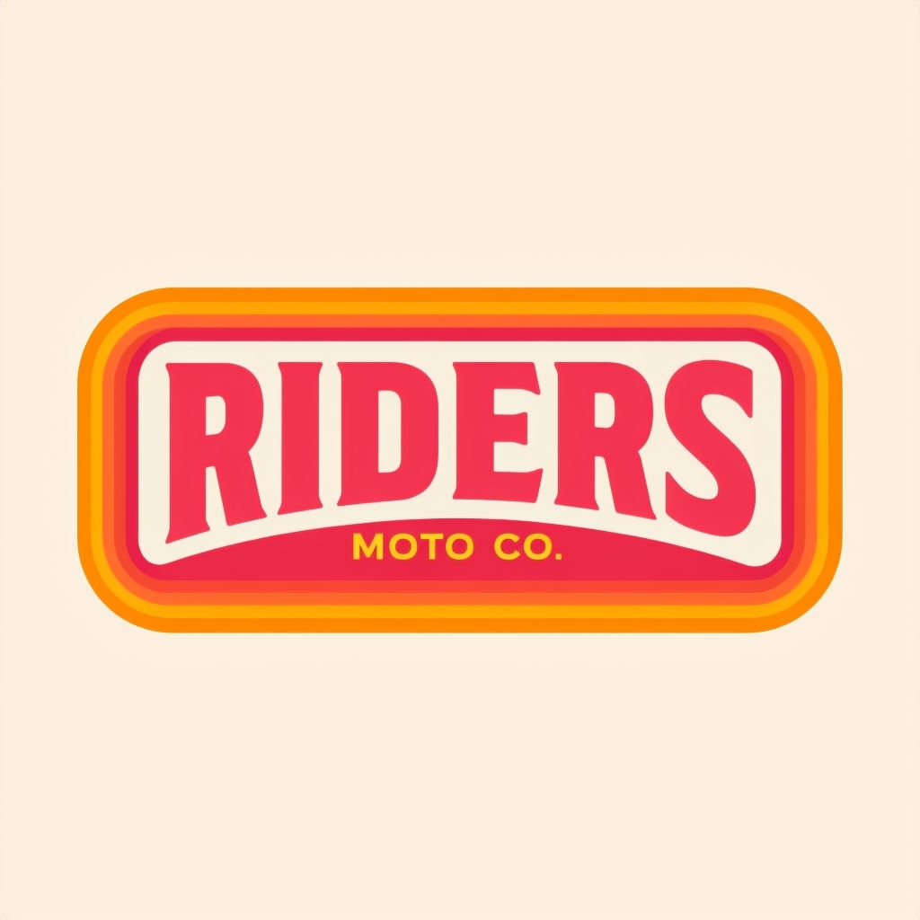 Retro Riders Moto Co. Logo Design for Hats