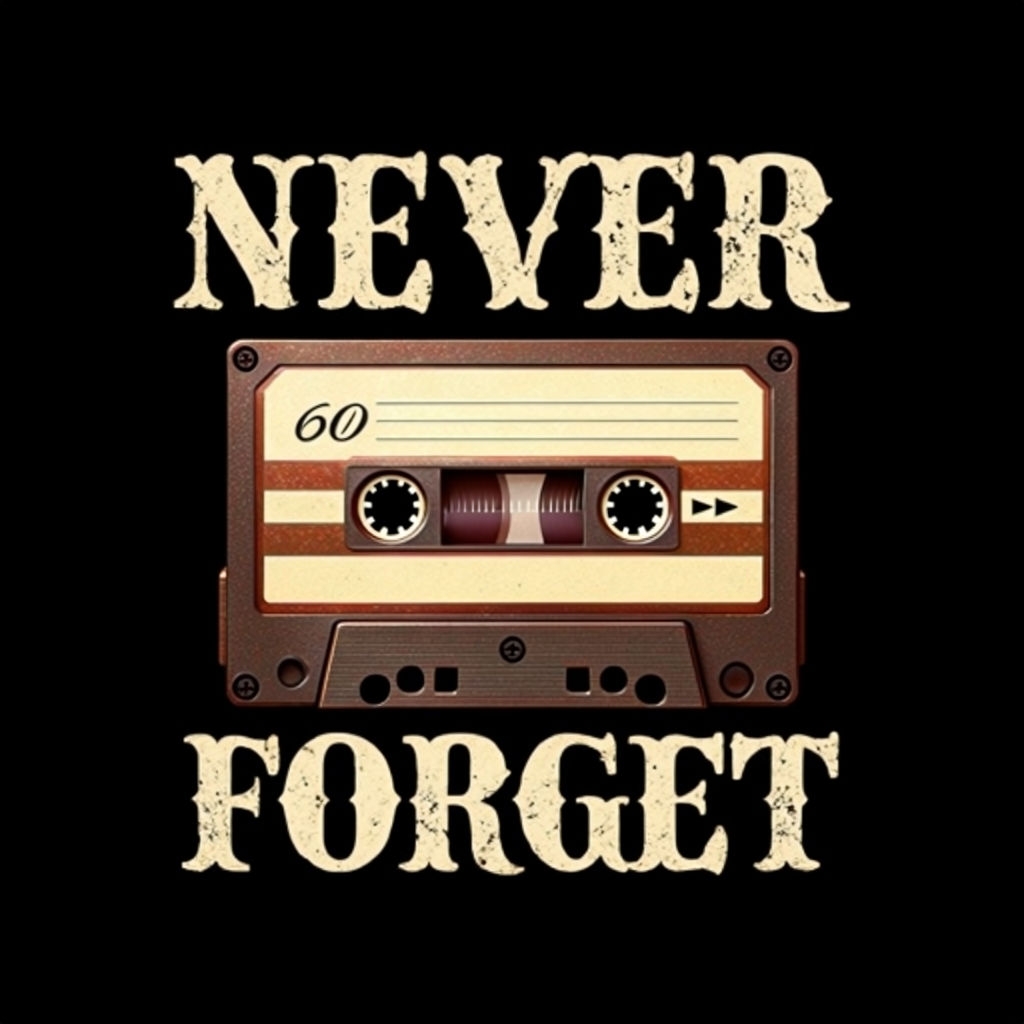 Vintage Retro Never Forget Audio Cassette T-Shirt