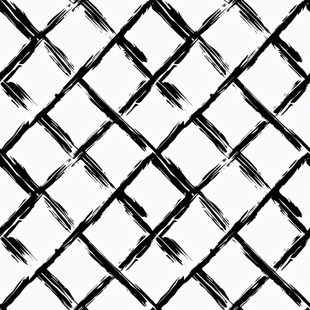 Abstract Black Brushstroke Diamond Pattern Design Seamless Pattern