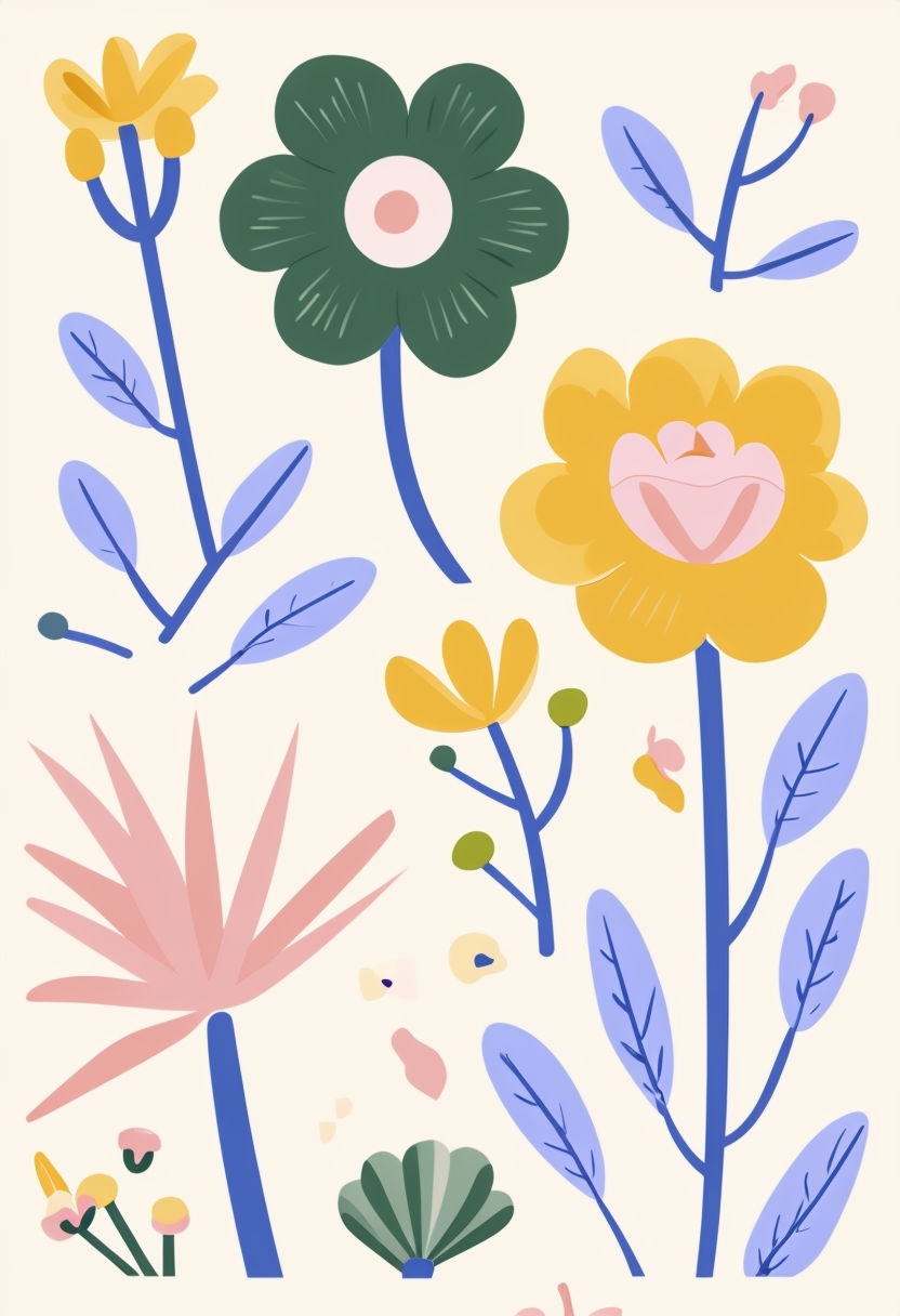 Whimsical Floral Pattern Illustration for Modern Phone Case Cover