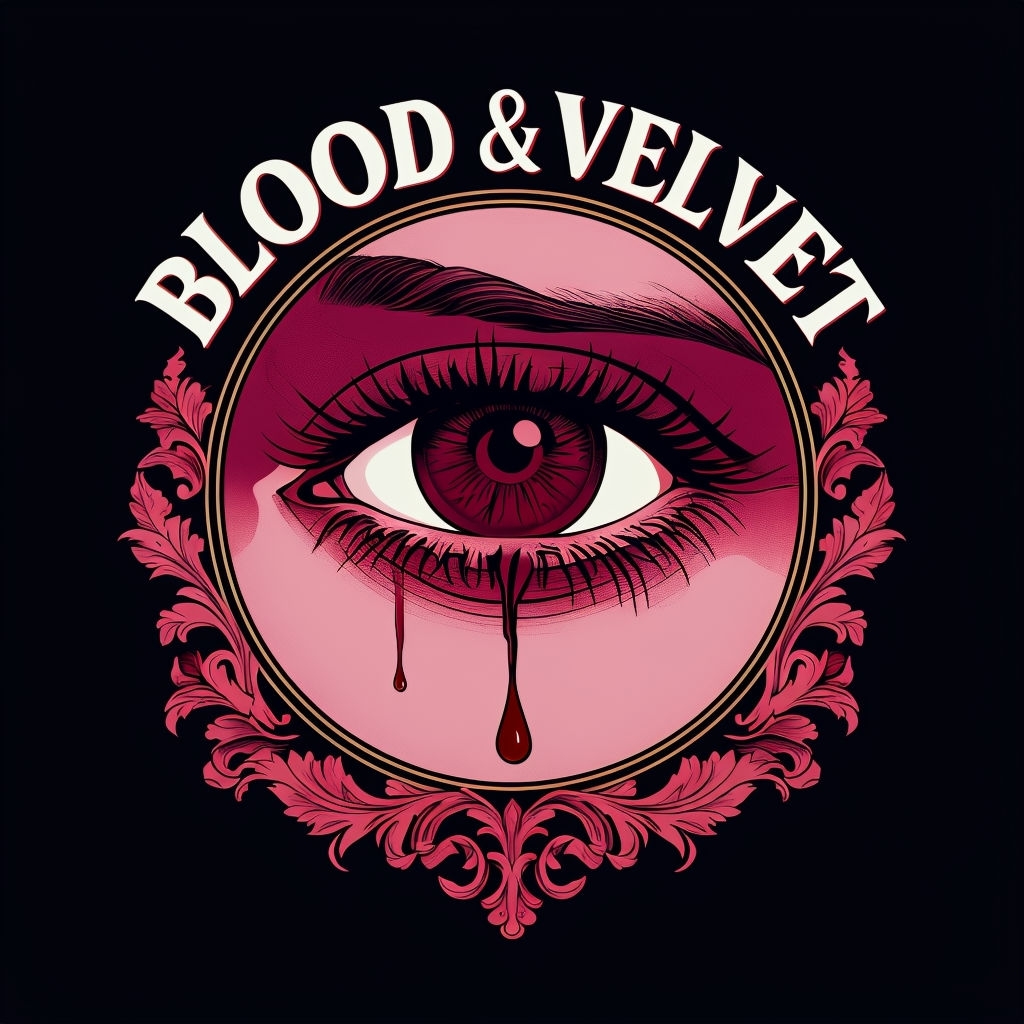Gothic Blood and Velvet Eye Illustration T-Shirt
