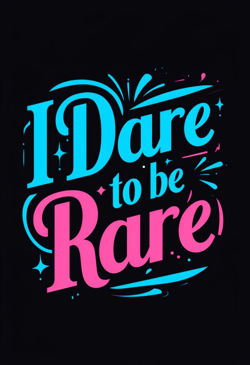 I Dare to be Rare Empowering Typographic Art Poster