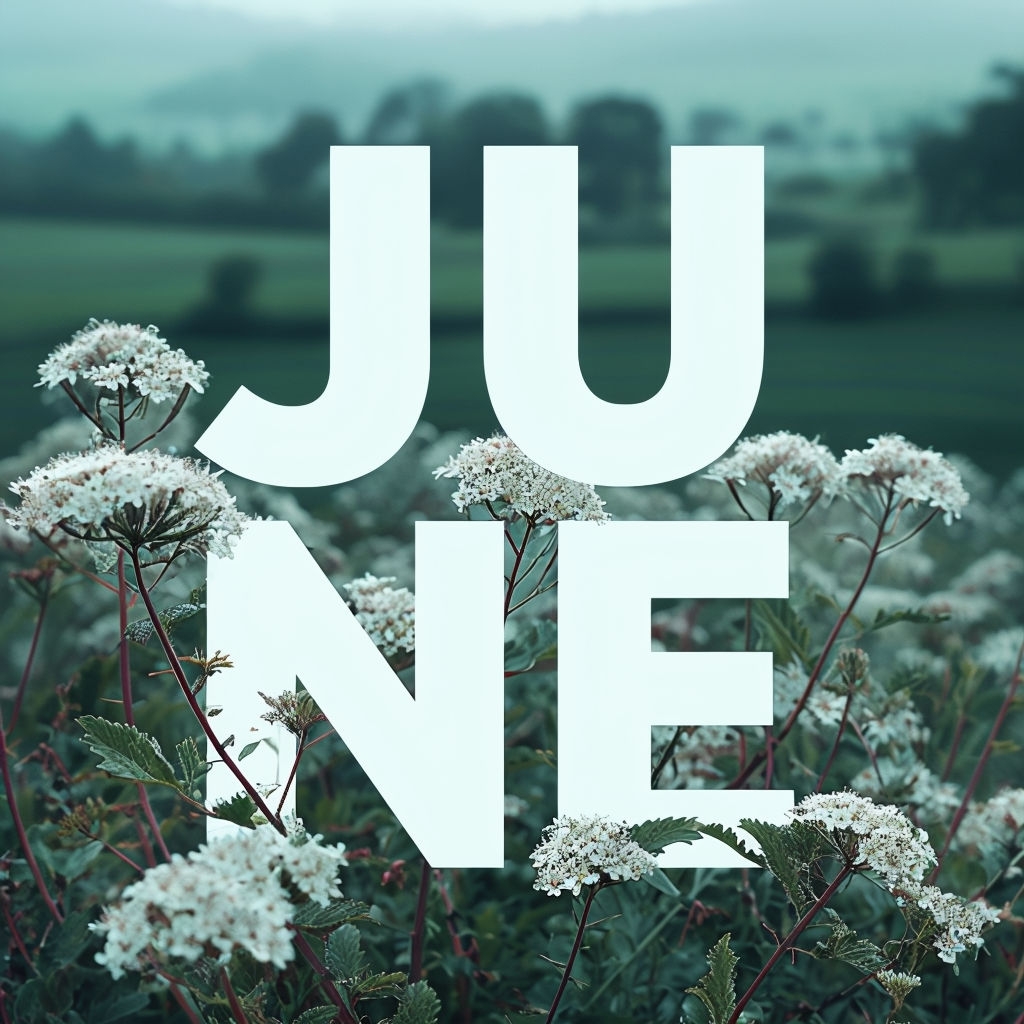 Minimalist June Text Over Natural Scene Photograph Social Media Post