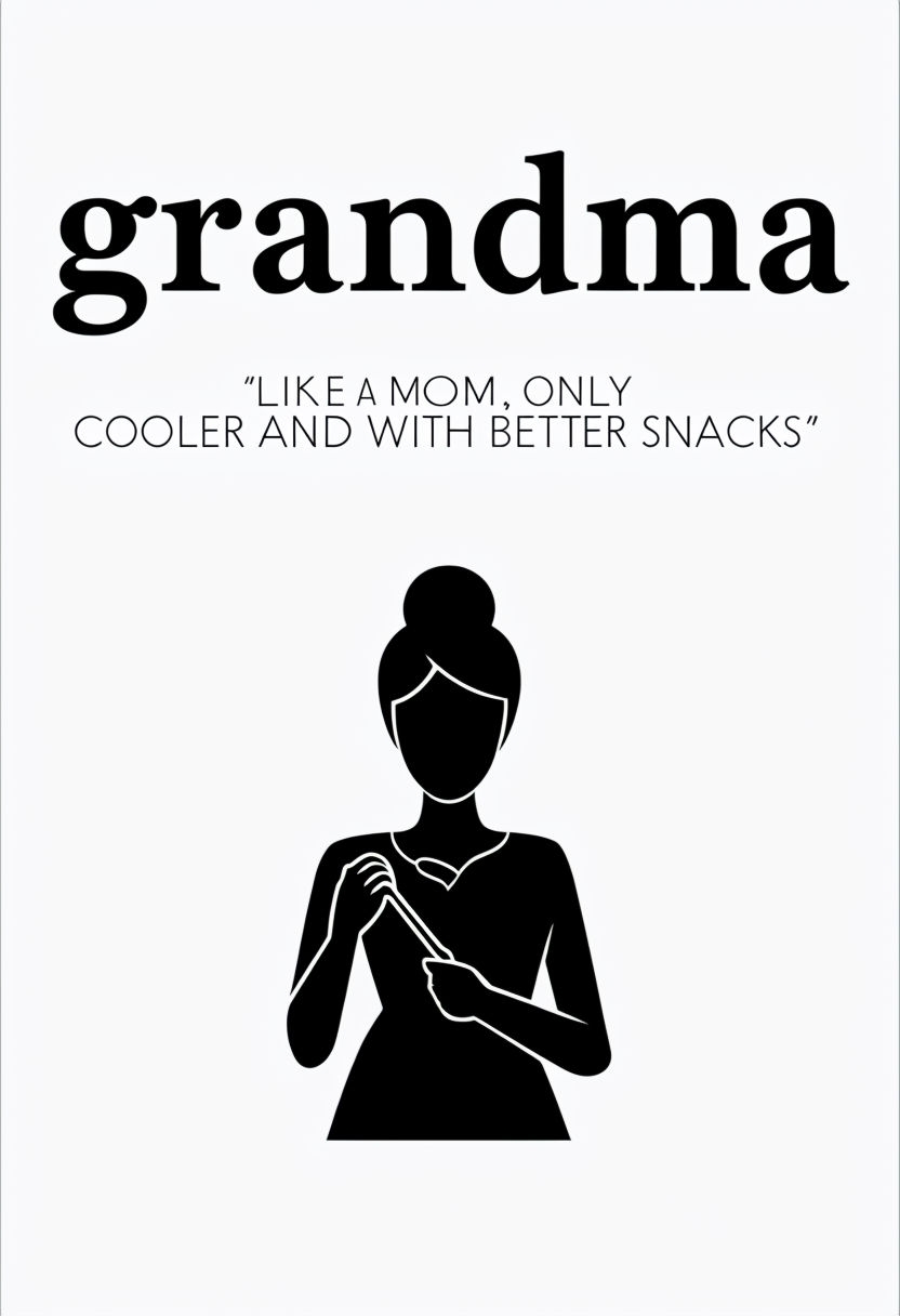 Modern Minimalist Grandma Poster with Humorous Quote Card