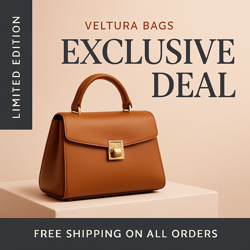 Elegant Veltura Handbag Limited Edition Promotional Advertisement Ads