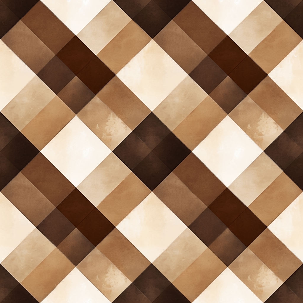 Vintage Plaid Diamond Pattern in Warm Brown Tones Seamless Pattern