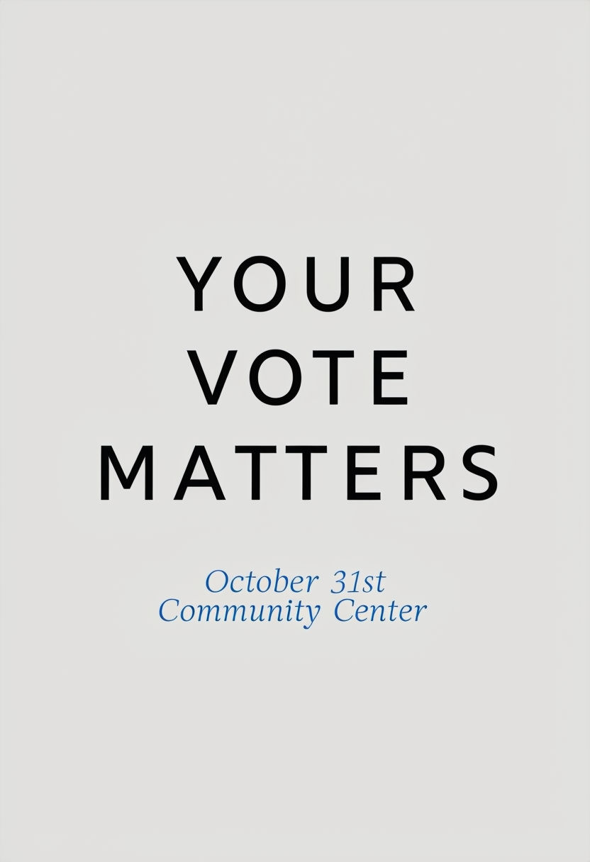 Elegant Voter Awareness Invitation with Community Center Details Card