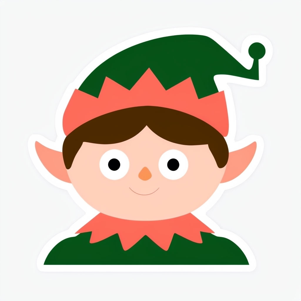 Cheerful Cartoon Elf Character Illustration Sticker