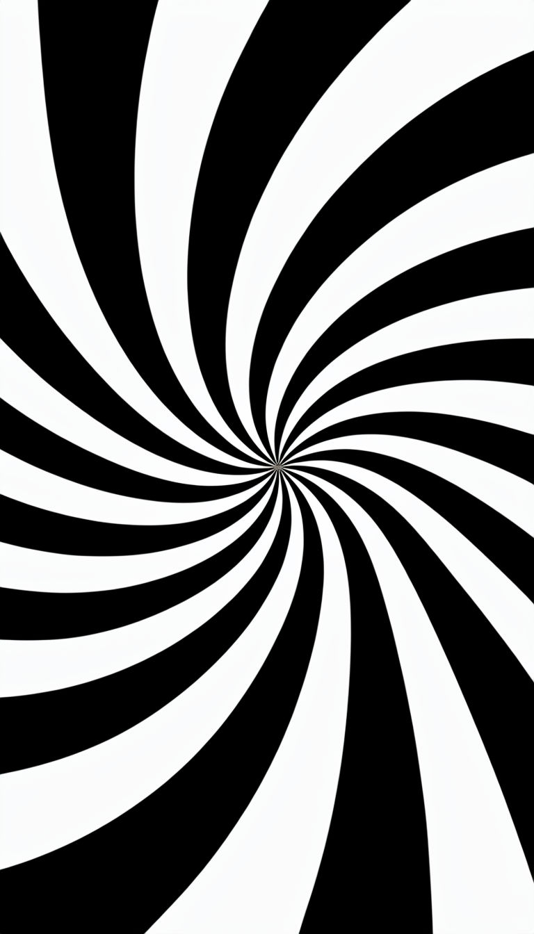 Hypnotic Black and White Spiral Optical Illusion Phone Case Cover