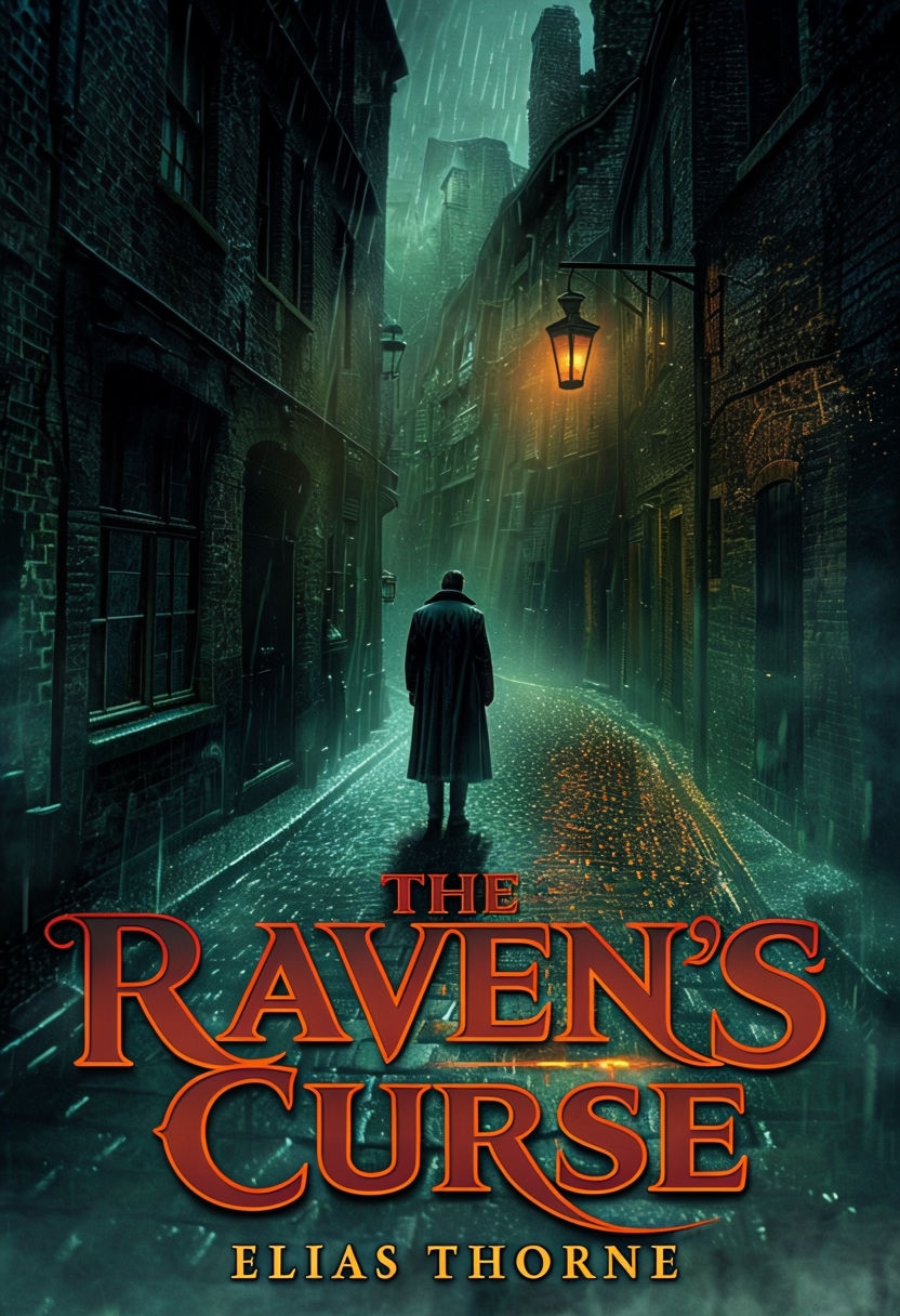 Gothic Dark Alley Scene for The Raven's Curse EBook Cover