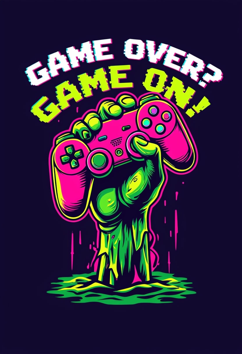 Zombie Hand Game Controller Game On T-Shirt Design