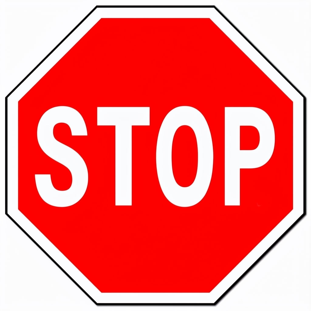 Vivid Red Stop Sign Design with Bold Typography Poster