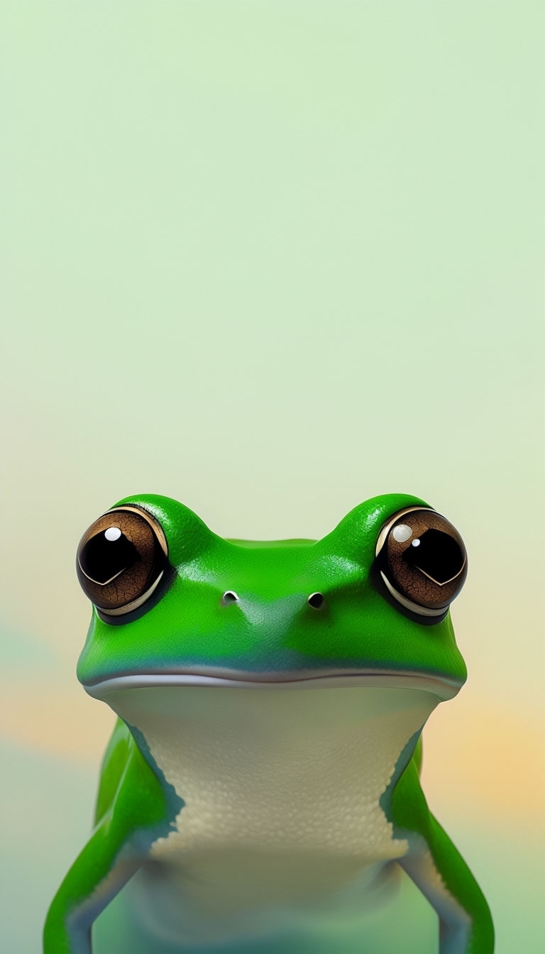 Whimsical Green Frog Illustration with Expressive Eyes Phone Case Cover