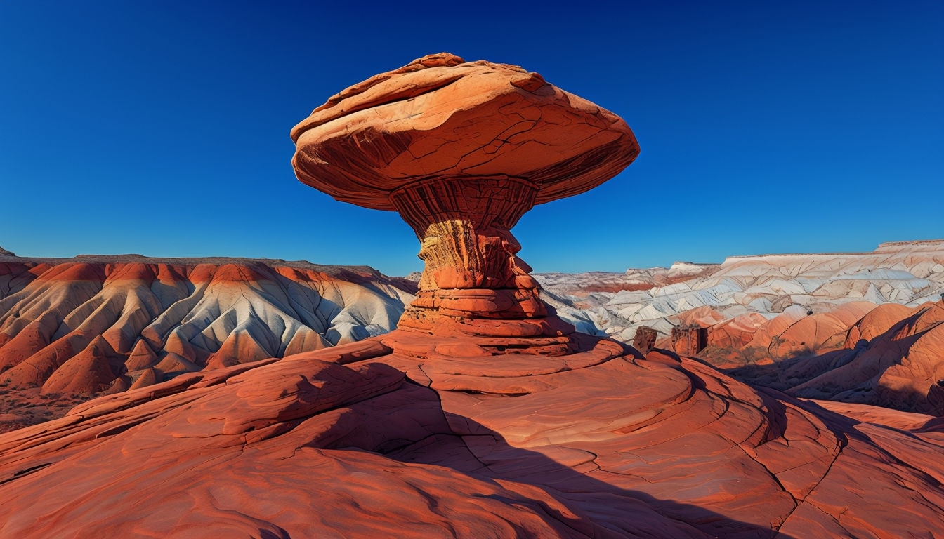 Dramatic Desert Toadstool Pinnacle Landscape Virtual Background
