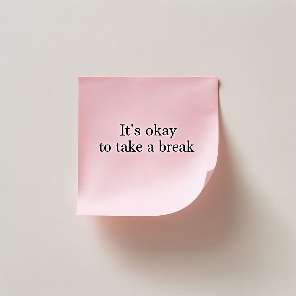 Minimalist Pink Sticky Note with Encouraging Message Social Media Post