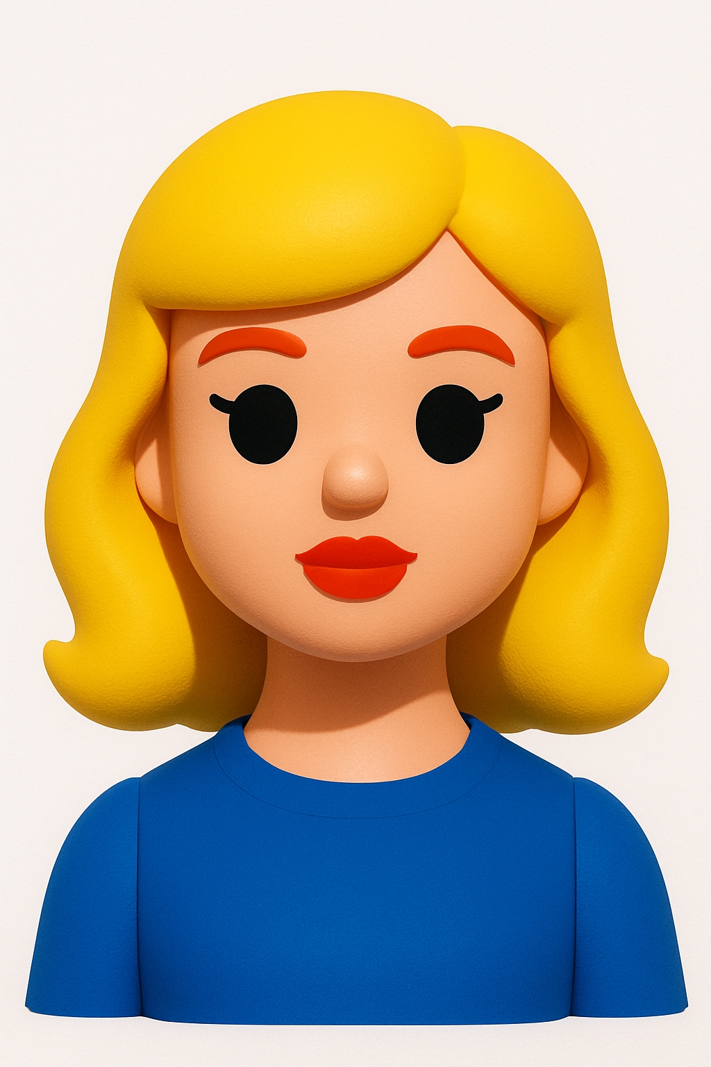 Playful 3D Cartoon Character with Vibrant Yellow Hair Art