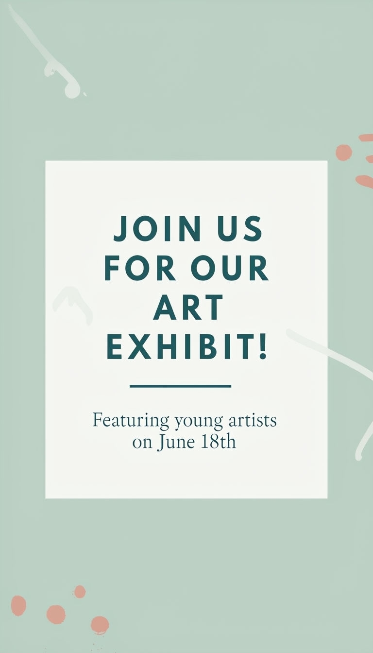 Minimalist Art Exhibit Instagram Story Design for Schools