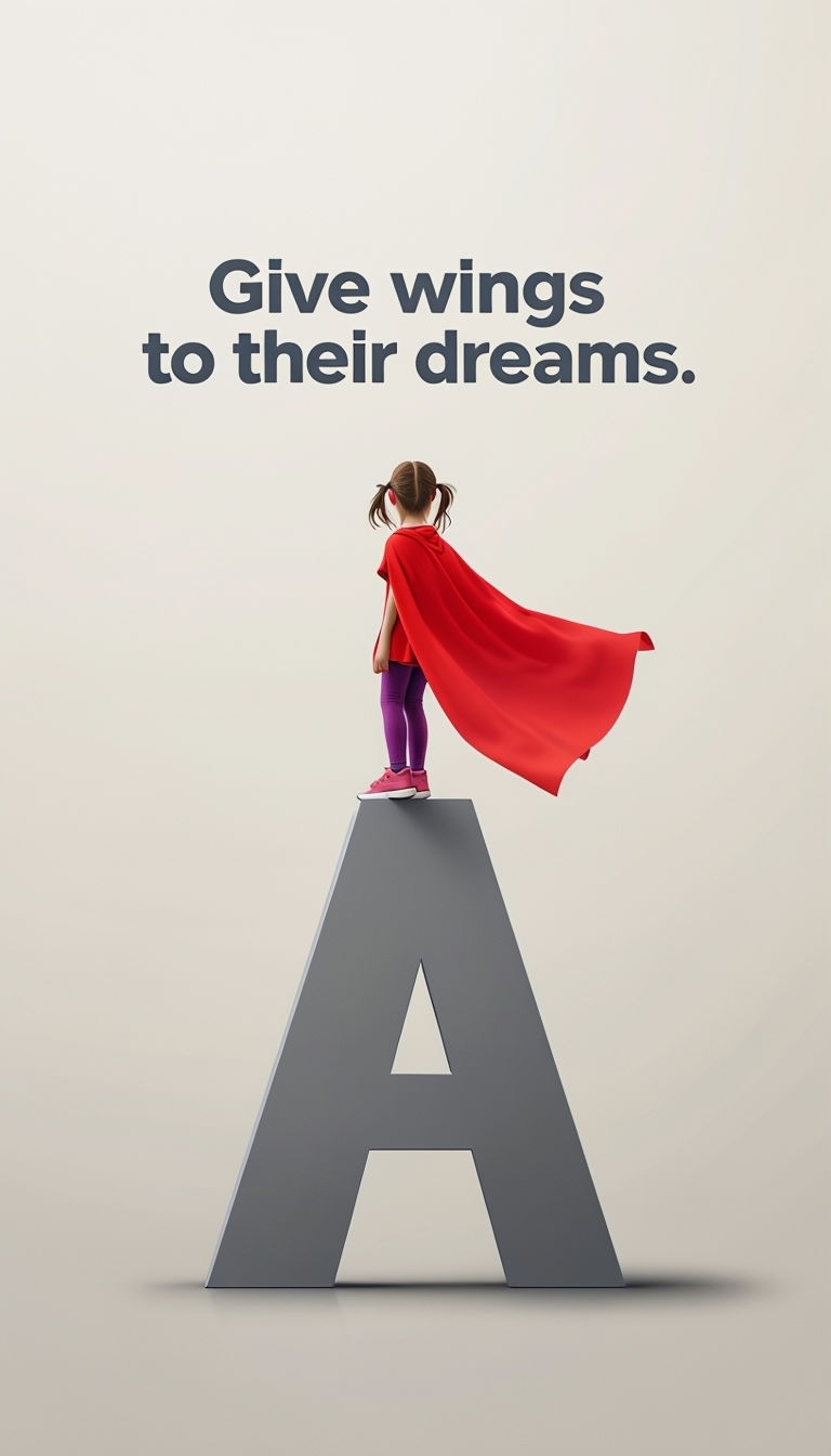 Empowering Minimalist Poster of Girl on A Structure with Motivational Theme