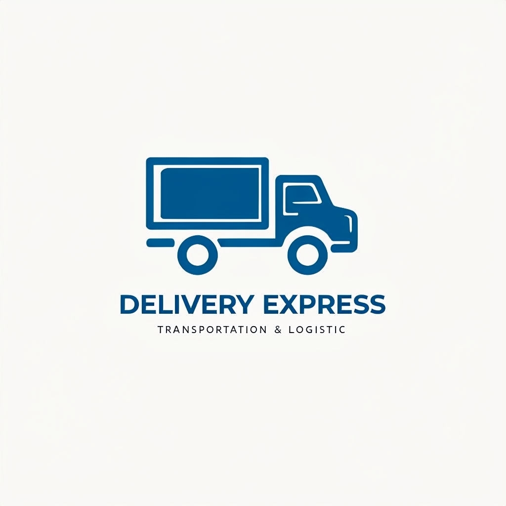 Minimalist Navy Blue Delivery Truck Logo Design for Logistics