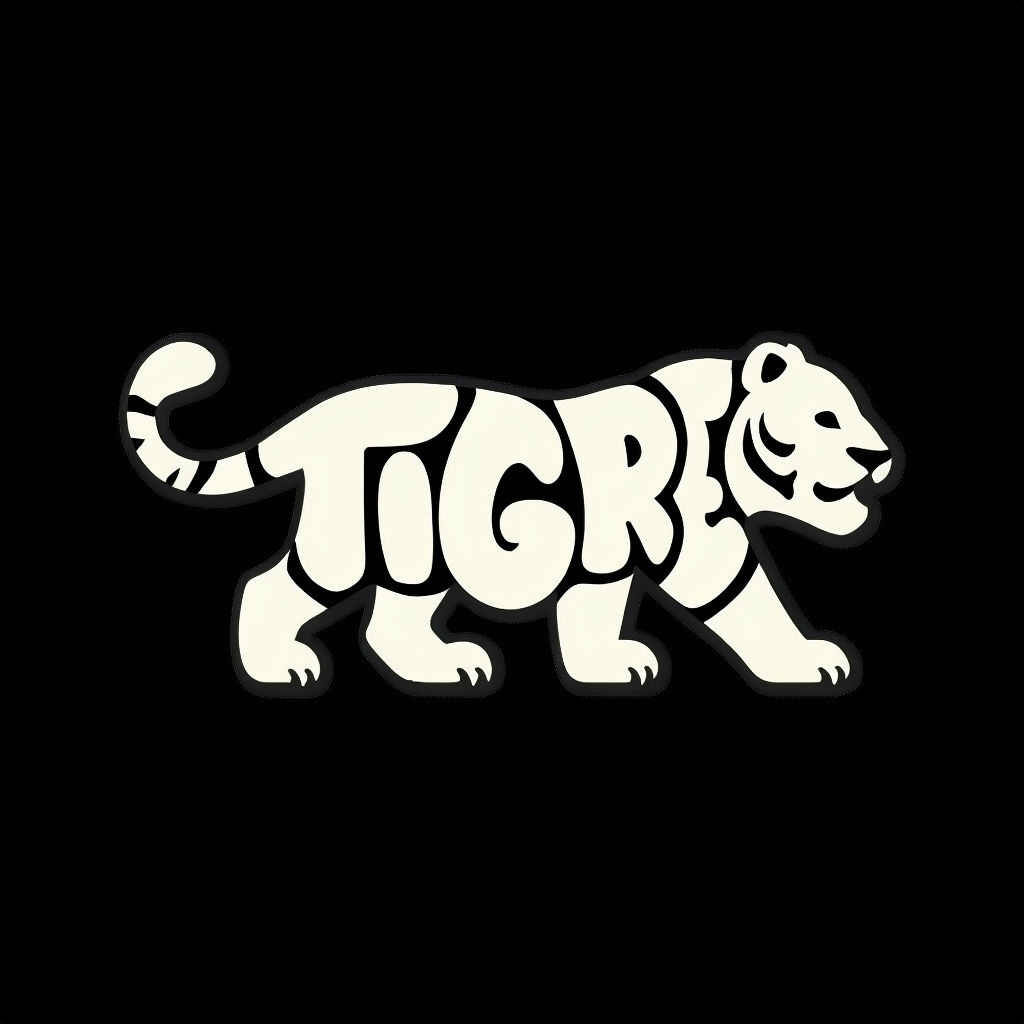 Minimalist Ivory Tiger Typography Design T-Shirt