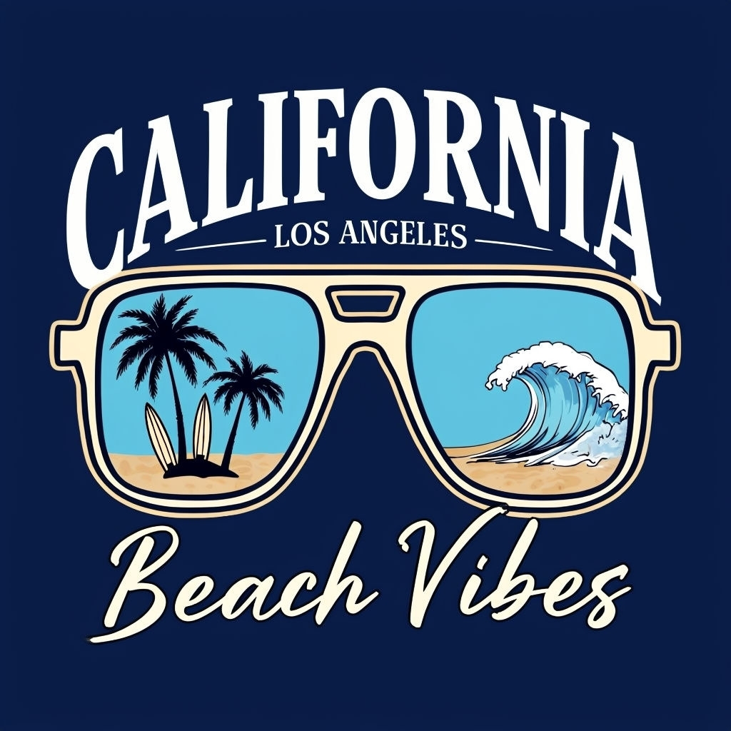 Oversized Sunglasses Beach Vibes California T-Shirt