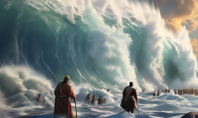 The Miracle of Moses Separating the Red Sea by 류하미르 - Playground