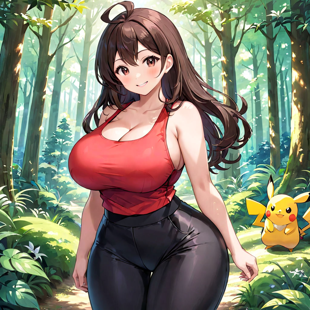 Anime girl with big breasts