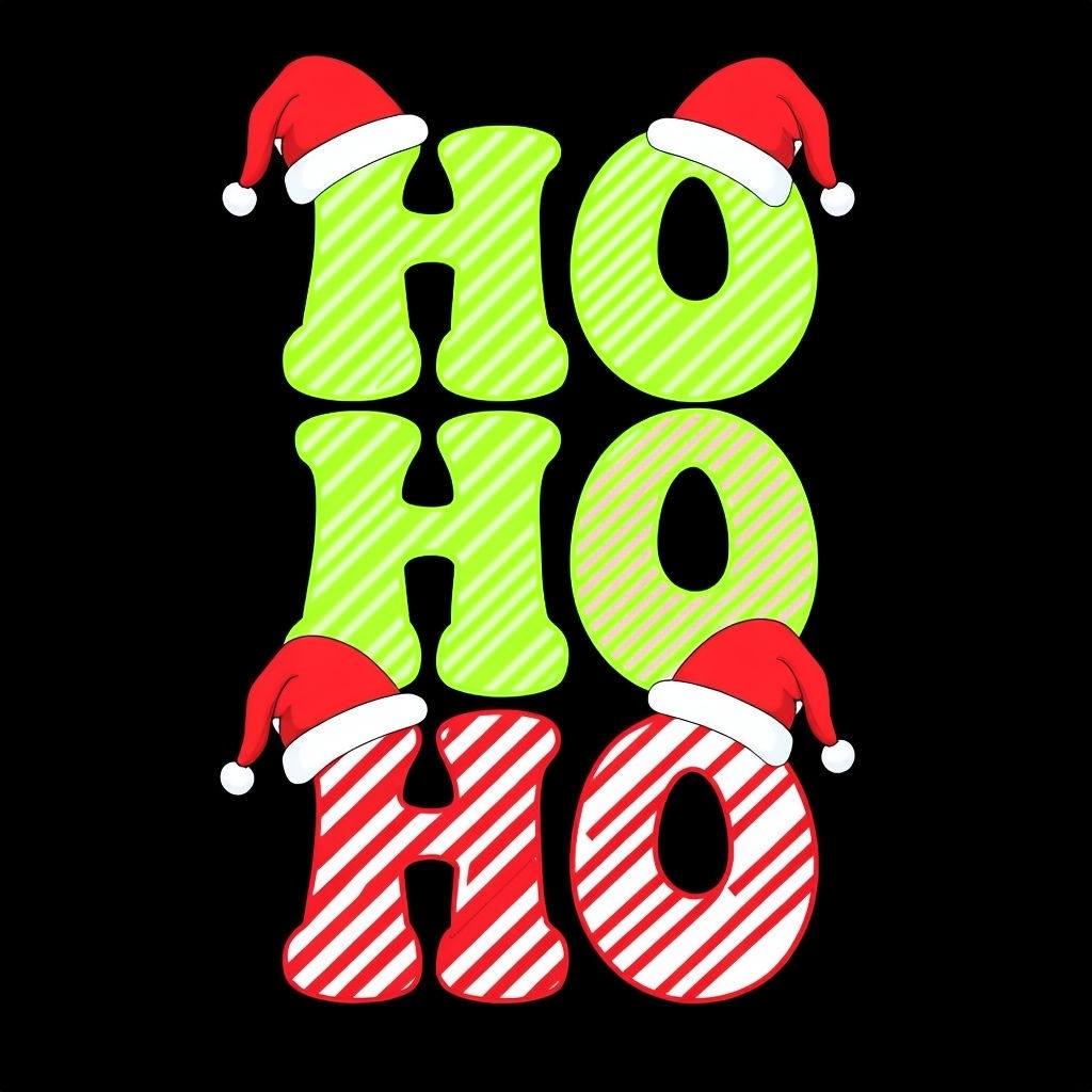 Festive HO HO HO Holiday Graphic Illustration Mug