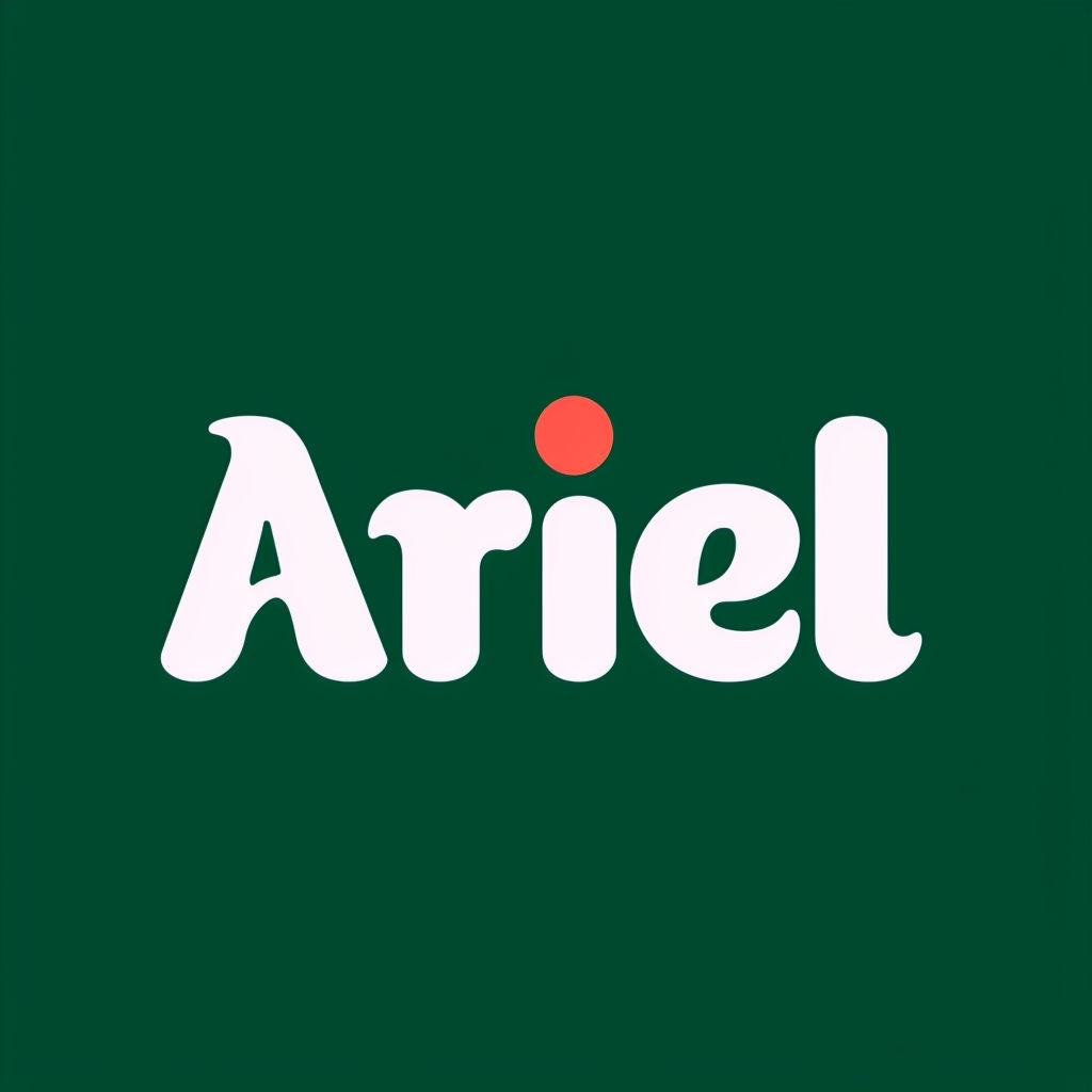 Minimalist Ariel Logo with Coral Accent on Forest Green Background Logo