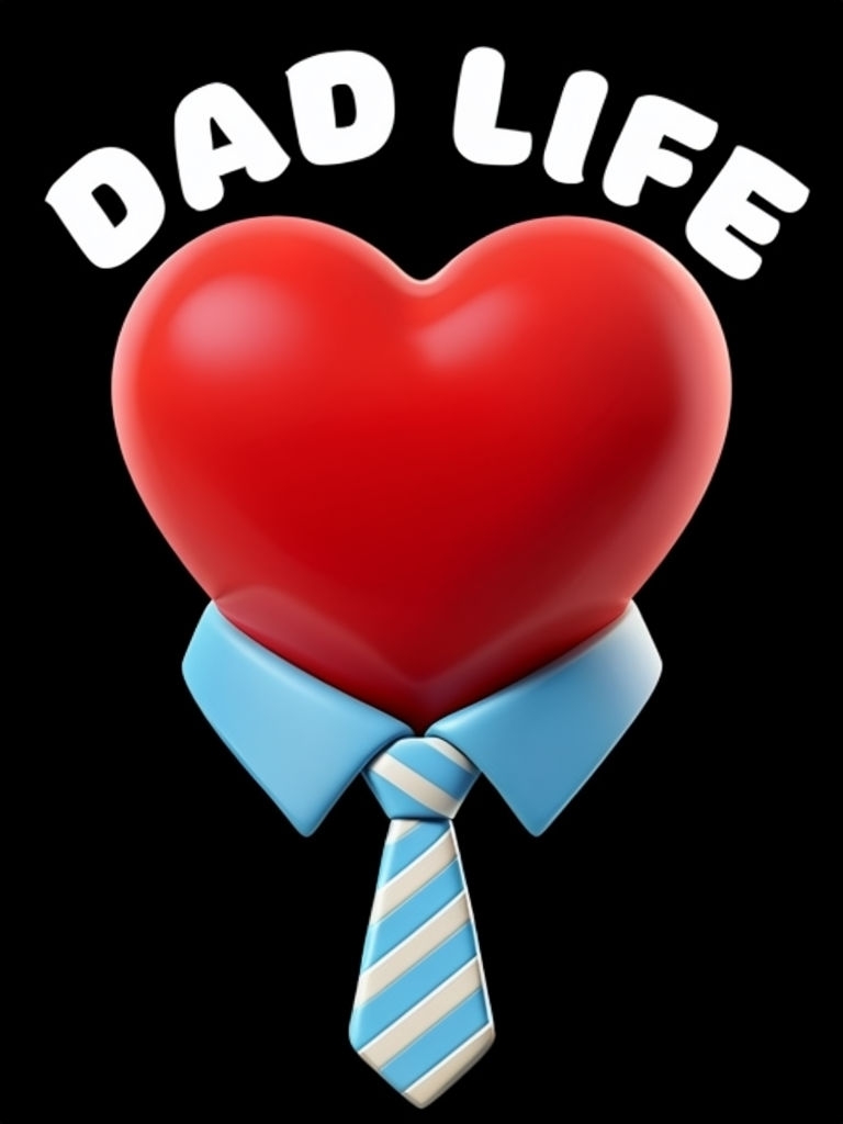 Vibrant Red Heart with Dad Life Shirt Design T-Shirt