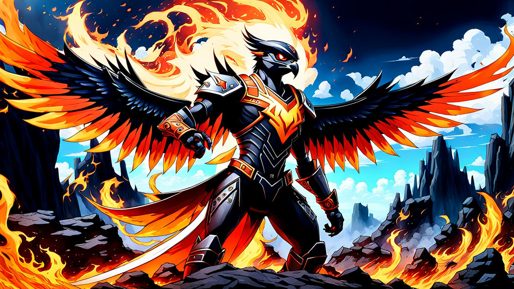 Create a wallpaper with an anime style. Blaze Falcon is a fi... by ...