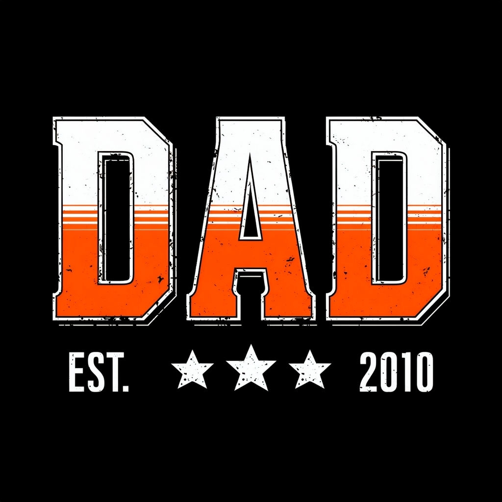 Vintage DAD Design with Stars and Year 2010 T-Shirt