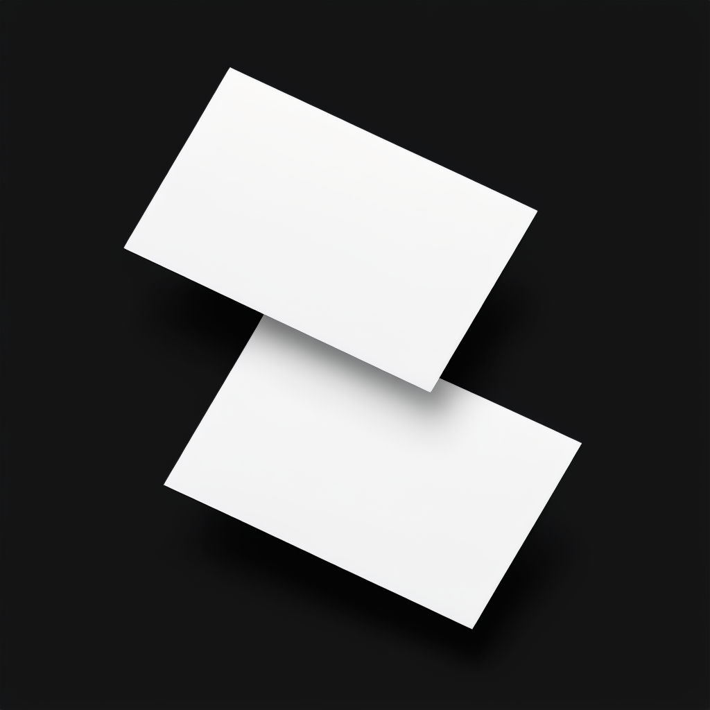 Blank White Business Cards on Black Background Mockup