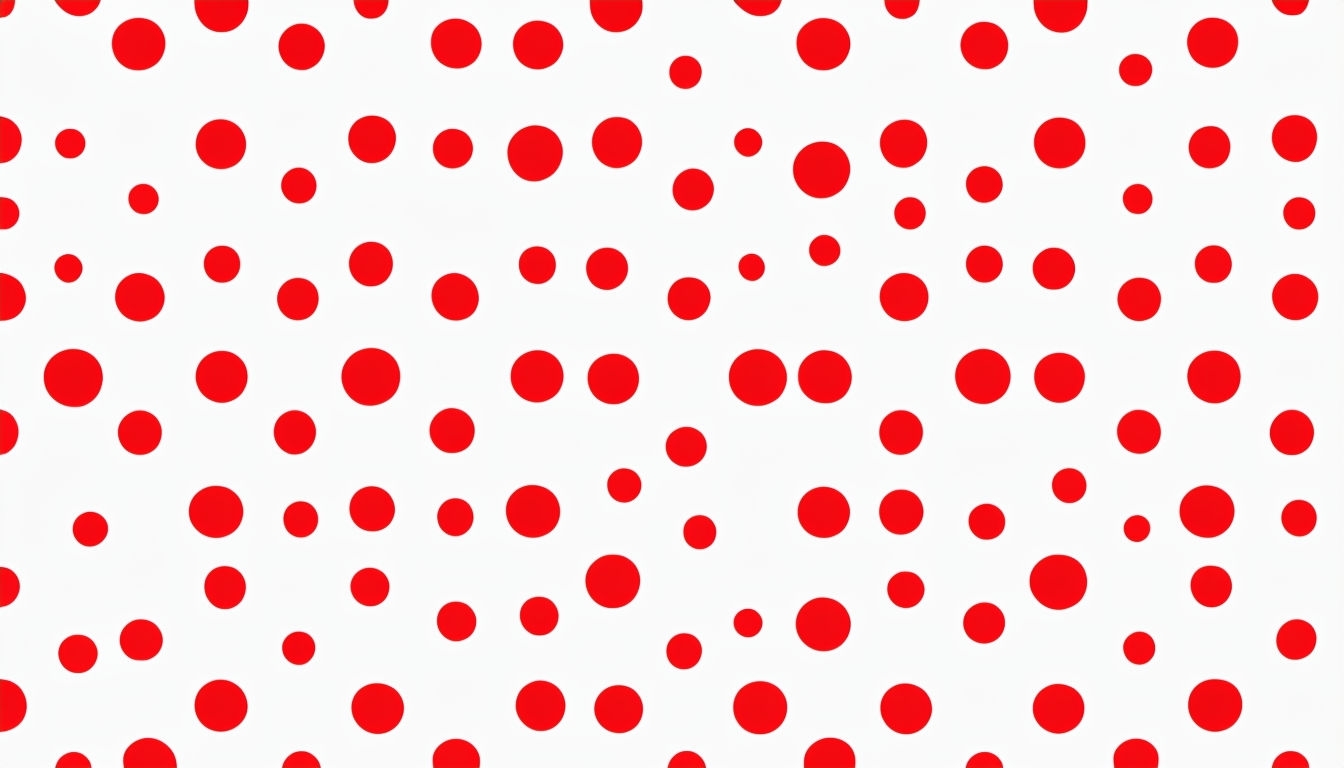 Ultra-Minimalist Red Dot Pattern on White Background Wallpaper Virtual Backgrounds