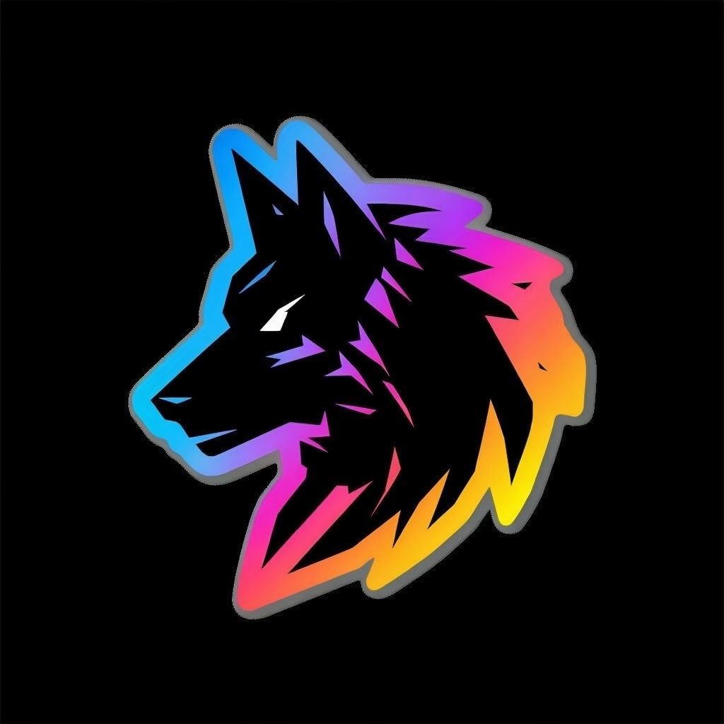 Vibrant Abstract Rainbow Wolf Head Graphic T-Shirt