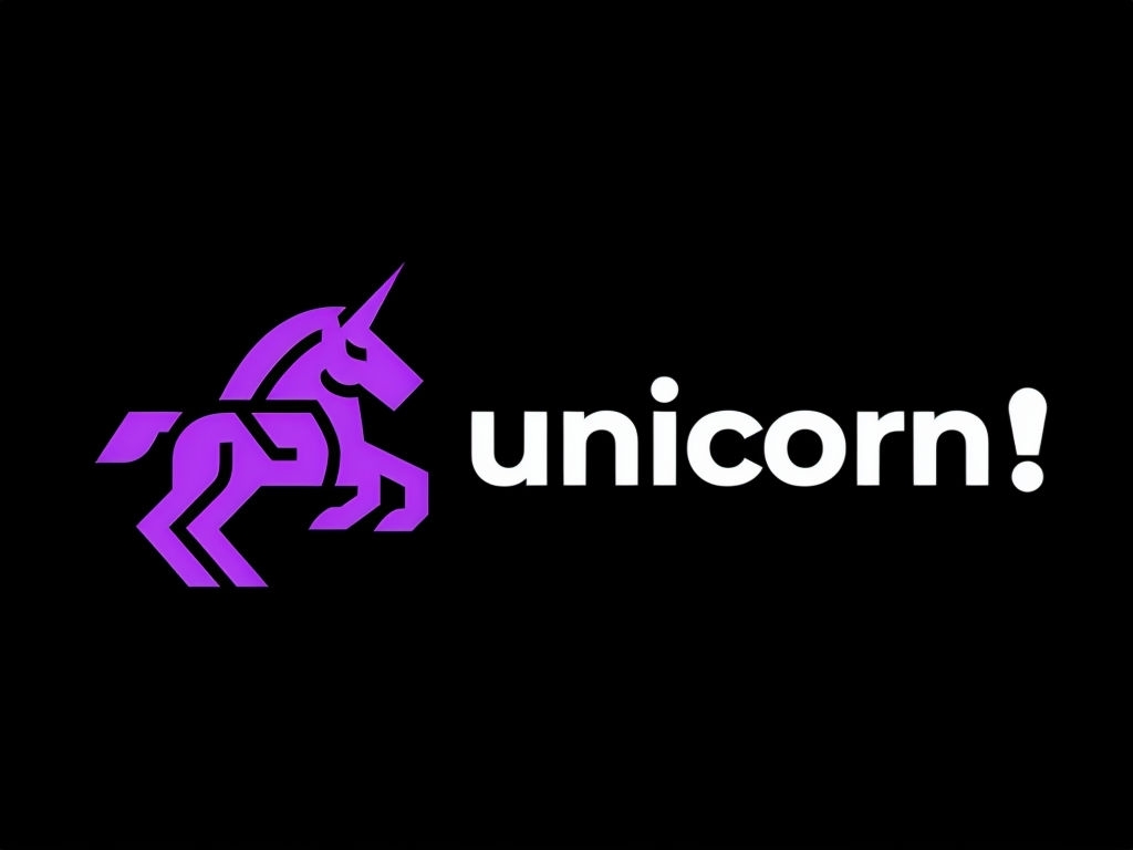 Modern Minimalist Purple Unicorn Logo Design