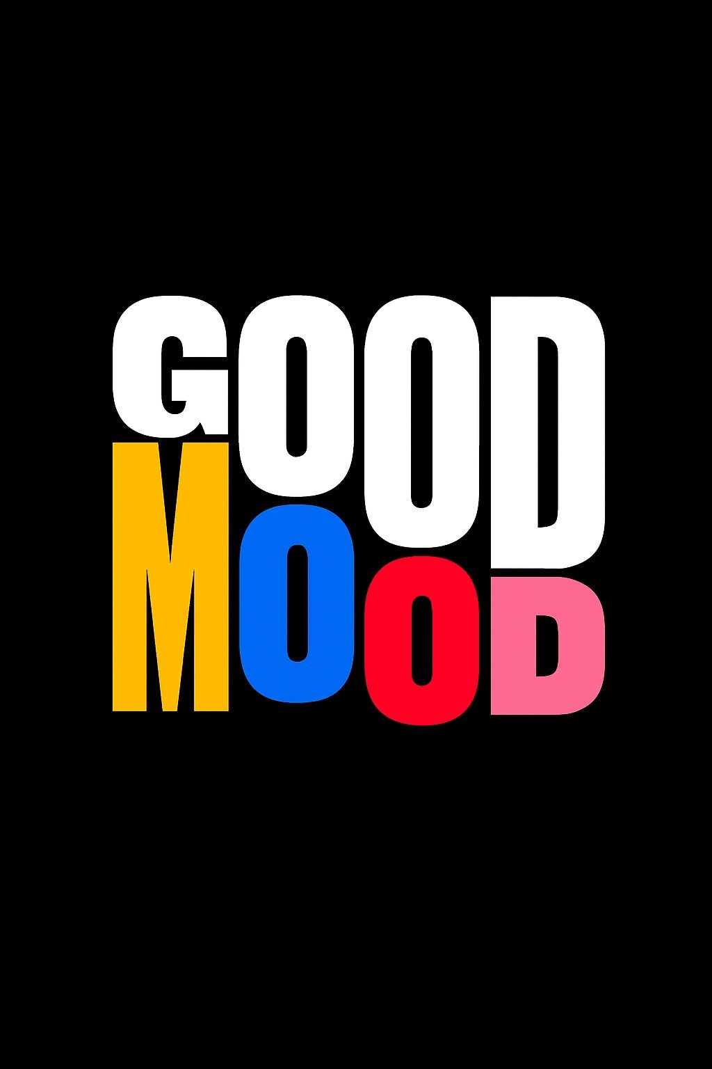 Vibrant Minimalist Good Mood Typography T-Shirt