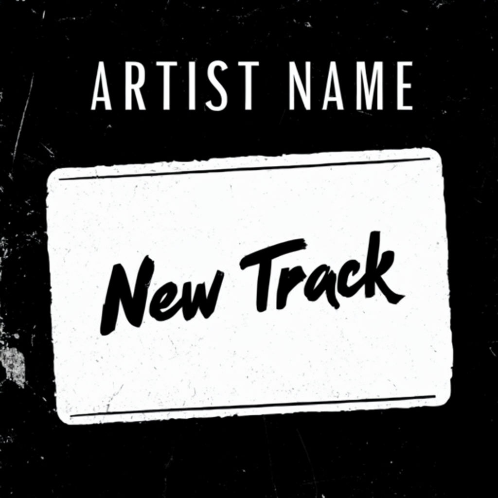 Minimalist Vintage Album Cover with Bold Handwritten New Track Text Spotify Album Cover