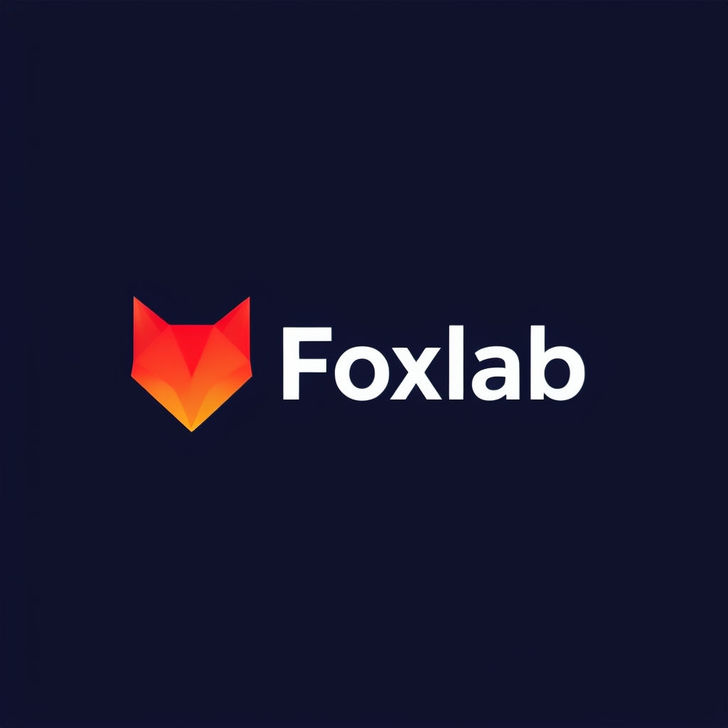 Geometric FoxPay Logo with Gradient Fox Head