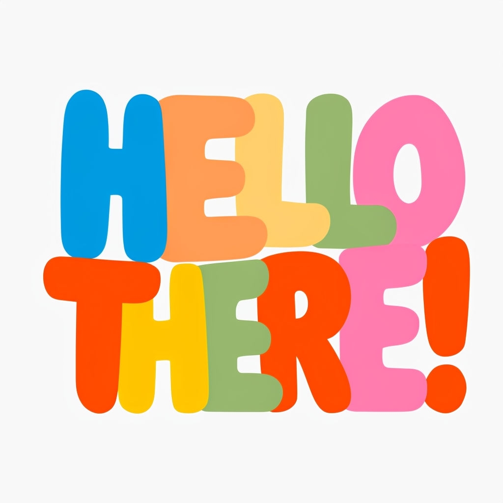 Vibrant Cartoon 'HELLO THERE!' Colorful Text Design Mug