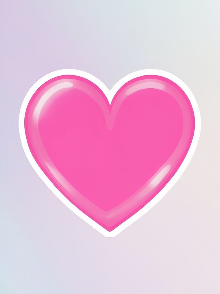 Vibrant Pink Heart with Gradient Background Sticker