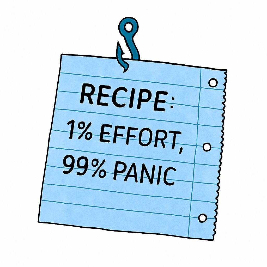 Humorous Light Blue Recipe Note Illustration Sticker