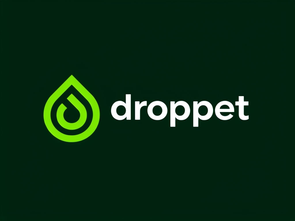 Minimalist Droplet Logo Design with Modern Green Elements Logo