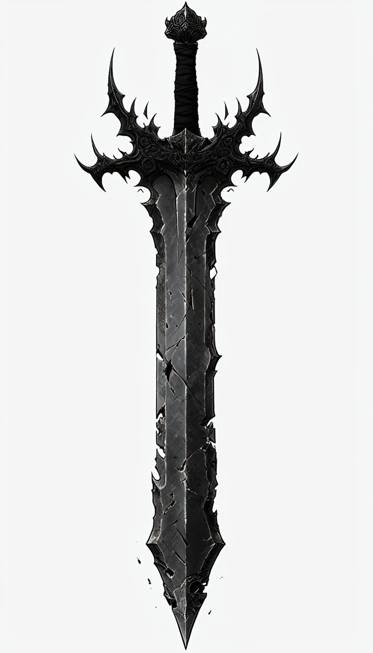 Dark Fantasy Sword Illustration with Ornate Details Mobile Wallpaper
