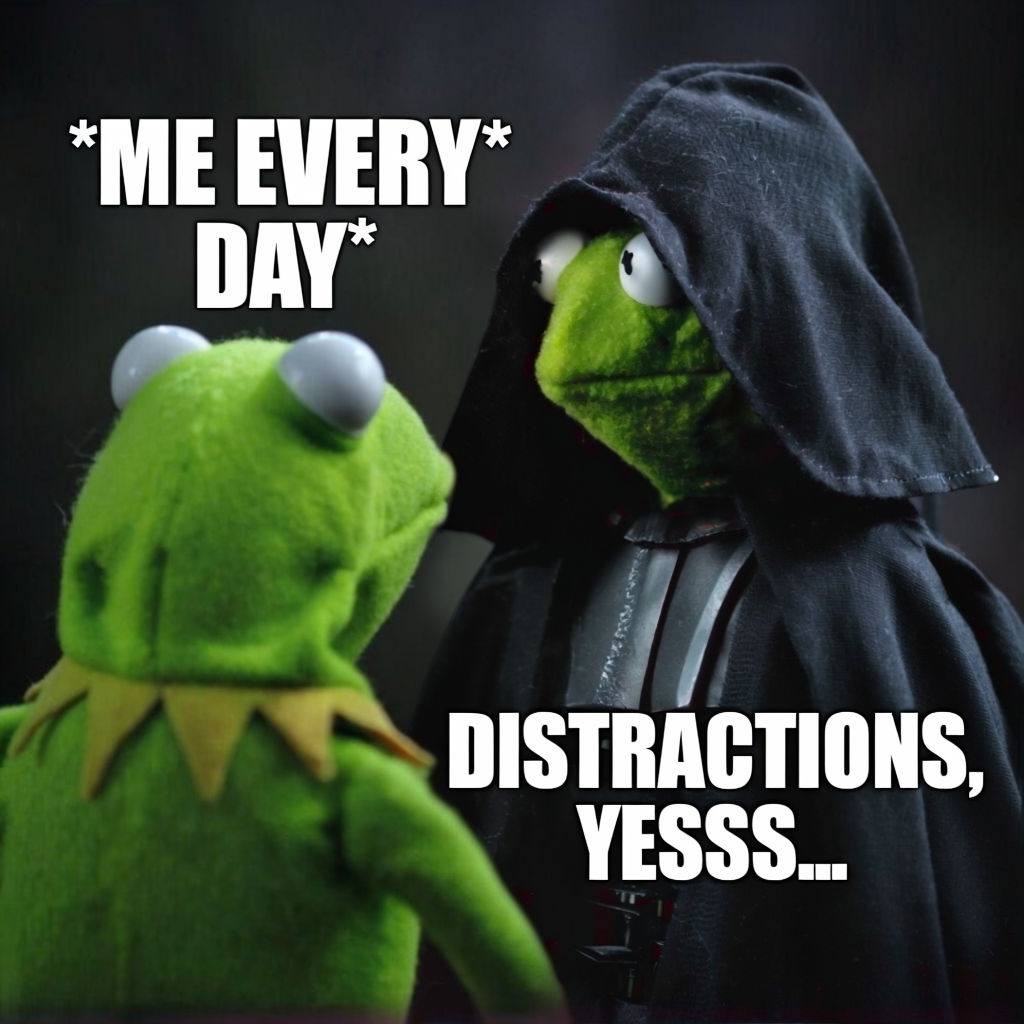 Humorous Muppet Characters Kermit and Darth Kermit with Bold Text Meme