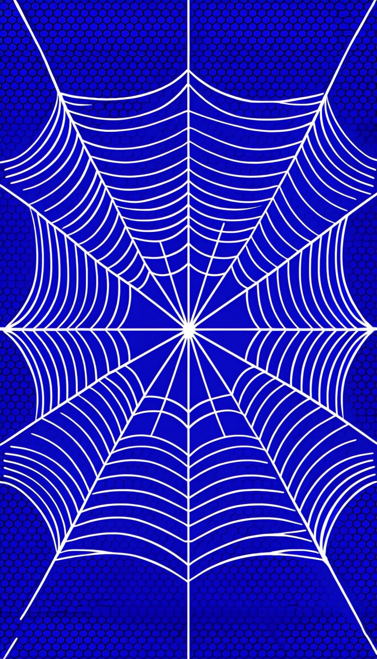 Vibrant Blue Geometric Spider Web Digital Art Phone Case Cover