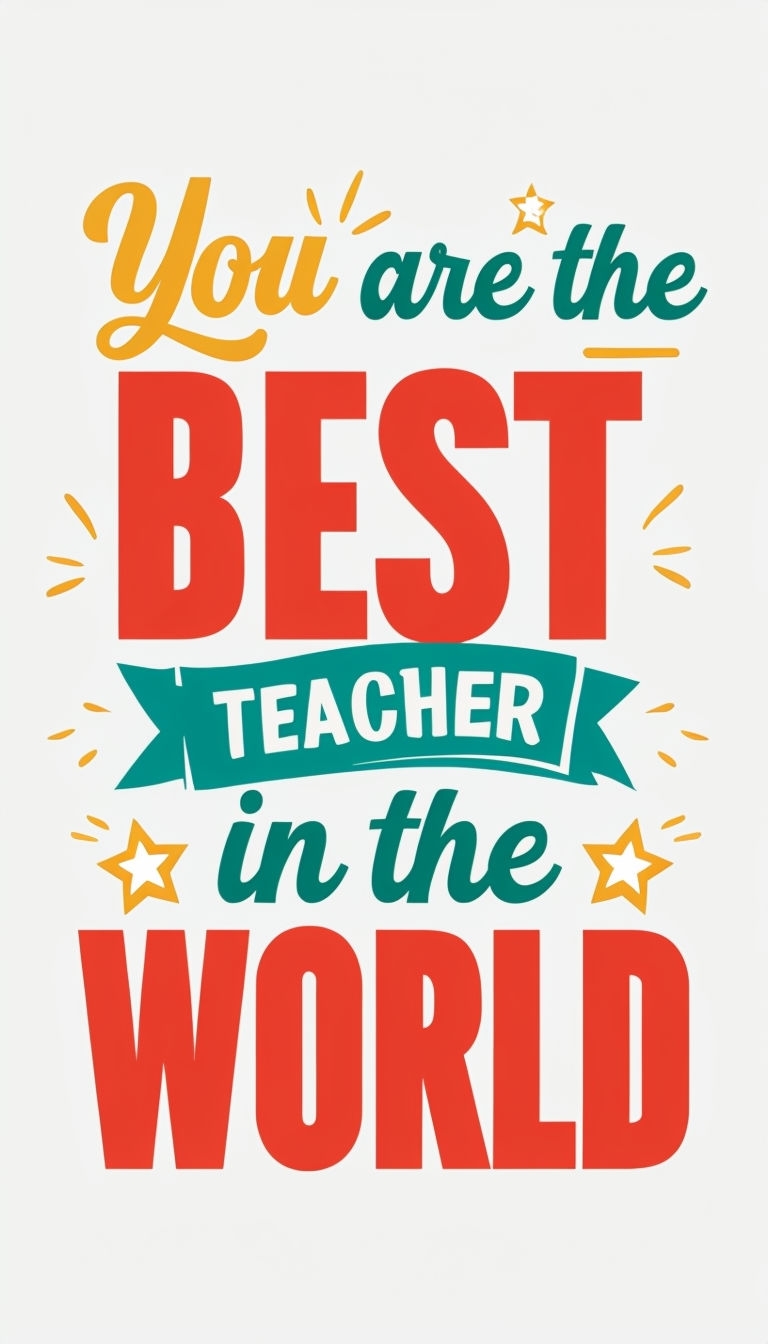 Motivational Teacher Appreciation Typography Art for Educators Poster